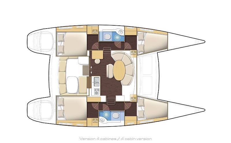 plan lagoon 380 4 cabines - Sail Paradise